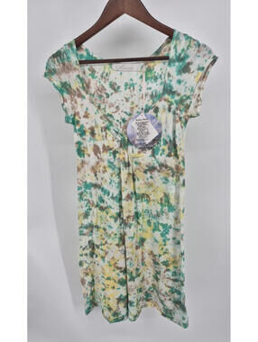 Anama Tie Died Short-Seeve Scoop-Neck Dress Size L